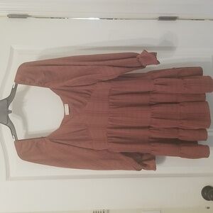 Altar'd State Natalie Plaid Tiered Dress